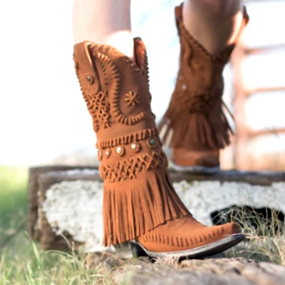Old Gringo Shoes - Rare Old Gringo leather Chuka moccasin boots fringe studs boho hippie RTL $695